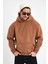 Kahverengi Hoodie, Oversize Sweatshirt, Erkek Hoodie, Kanguru Cep Kapüşonlu 4