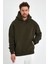 Haki Hoodie, Oversize Sweatshirt, Erkek Hoodie, Kanguru Cep Kapüşonlu 2
