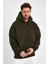 Haki Hoodie, Oversize Sweatshirt, Erkek Hoodie, Kanguru Cep Kapüşonlu 3