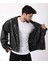 Oversize Bel Lastikli Suni Deri Mont ARW-OVR-50372 4