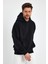 Siyah Hoodie, Oversize Sweatshirt, Erkek Hoodie, Kanguru Cep Kapüşonlu 2
