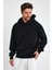 Siyah Hoodie, Oversize Sweatshirt, Erkek Hoodie, Kanguru Cep Kapüşonlu 3