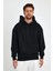 Siyah Hoodie, Oversize Sweatshirt, Erkek Hoodie, Kanguru Cep Kapüşonlu 5