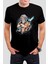 Zeus Baskılı Siyah Unisex Tişört C272 1