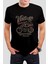 Vintage Motor Baskılı Siyah Unisex Tişört C277 1