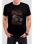 Motorcu Kuru Kafa Baskılı Siyah Unisex Tişört C279 1