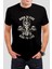 Motorcu Kuru Kafa Baskılı Siyah Unisex Tişört C282 1