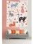 Çiçekler ve Kediler Leke Tutmaz Kumaş Duvar Örtüsü Duvar Halısı Tapestry 2