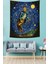 Yıldızlı Geceler ve Van Gogh Leke Tutmaz Kumaş Duvar Örtüsü Duvar Halısı Tapestry 3