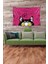 Pembe Kedi Desenli Leke Tutmaz Kadife Kumaş Duvar Örtüsü Duvar Halısı Tapestry 1