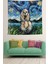 Van Gogh Yıldızlı Geceler Içinde Sevimli Köpek Leke Tutmaz Kumaş Duvar Örtüsü Duvar Halısı Tapestry 2