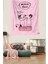 Always Together Kedi Desen Pembe Leke Tutmaz Kadife Dokulu Kumaş Duvar Örtüsü Duvar Halısı Tapestry 2