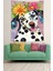 Çiçekler ve Dalmaçyalı Köpek Köpek Leke Tutmaz Kumaş Duvar Örtüsü Duvar Halısı Tapestry 3
