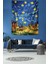Yıldızlı Geceler Köy Evleri Van Gogh Leke Tutmaz Kumaş Duvar Örtüsü Duvar Halısı Tapestry 1