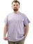 Büyük Beden Erkek T-Shirt Bisiklet Yaka Basic 20031 Lila 1