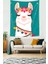 Sevimli Çiçekli Lama Leke Tutmaz Kumaş Duvar Örtüsü Duvar Halısı Tapestry 3