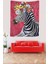Çiçekli Zebra Leke Tutmaz Kumaş Duvar Örtüsü Duvar Halısı Tapestry 1