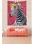 Çiçekli Zebra Leke Tutmaz Kumaş Duvar Örtüsü Duvar Halısı Tapestry 2