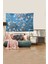 Mavi Almond Blossom Leke Tutmaz Kadife Kumaş Duvar Örtüsü Duvar Halısı Tapestry 3