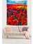 Gün Batımı ve Gelincik Tarlası Leke Tutmaz Kumaş Duvar Örtüsü Duvar Halısı Tapestry 3