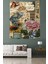 Vintage Journal Temalı Kelebek Karanfil Desenli Leke Tutmaz Kumaş Duvar Örtüsü Duvar Halısı Tapestry 1
