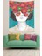 Çiçek Temalı Kız Iskandinav Leke Tutmaz Kumaş Duvar Örtüsü Duvar Halısı Tapestry 1
