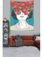 Çiçek Temalı Kız Iskandinav Leke Tutmaz Kumaş Duvar Örtüsü Duvar Halısı Tapestry 3