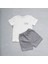 2li Organik Pamuk T-Shirt Şort Takım( 0-4 Yaş) - Duman Gri 1