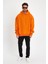 Turuncu Hoodie, Oversize Sweatshirt, Erkek Hoodie, Kanguru Cep Kapüşonlu 1