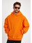 Turuncu Hoodie, Oversize Sweatshirt, Erkek Hoodie, Kanguru Cep Kapüşonlu 5