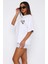 Unisex Beyaz Oversize Kalp Boyfriend T-Shirt 4