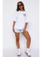 Unisex Beyaz Oversize Kalp Boyfriend T-Shirt 5