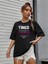 Unisex Siyah Oversize Tıred Every Day Boyfriend T-Shirt 4