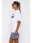 Unisex Beyaz Oversize Smile Boyfriend T-Shirt 3