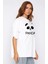 Unisex Beyaz Oversize Tatlı Panda Boyfriend T-Shirt 3