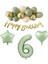 6 Yaş Happy Bırthday Yazılı Banner Su Yeşili Renk Rakam Kalp Yıldız Folyo ve Latex Balon Seti 1