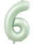 6 Su Yeşili Renk Rakam Folyo Balon 76 cm 1