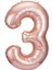3 Rose Gold Rakam Folyo Balon 80 cm 1