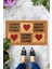 Dijital Baskılı Home Sweet Home Yazılı Kalp Figürlü Dekoratif Kapı Önü Paspası 1