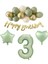 3 Yaş Happy Bırthday Yazılı Banner Su Yeşili Renk Rakam Kalp Yıldız Folyo ve Latex Balon Seti 1