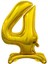 4 Gold Renk Ayaklı Rakam Folyo Balon 76 cm 1