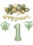1 Yaş Happy Bırthday Yazılı Banner Su Yeşili Renk Rakam Kalp Yıldız Folyo ve Latex Balon Seti 1
