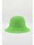 Kadın Hasır Bucket Şapka Naturel Ayarlanabilir Kova Plaj Şapkası Açık Yeşil 3