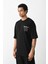 Baskılı Oversize T-Shirt - Siyah 2