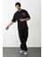 Baskılı Oversize T-Shirt - Siyah 3