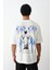 Baskılı Oversize T-Shirt - Beyaz 1