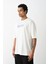 Baskılı Oversize T-Shirt - Beyaz 2
