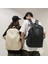 Siyah Unisex Büyük Yumuşak Deri Sırt Çantası Rahat Genç Kız Erkek Lise Çantası Üniversite Kitapları Sırt Çantası Pu Öğrencileri Mochila XA447C (Yurt Dışından) 2