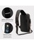 Siyah USB Portu ile Anti-Hırsızlık Bant Çantası USB Şarj Portu ile Taşınabilir Sırt Çantası Erkek Pu Omuz Doğa Sporları Crossbody Çanta Erkekler Moda Göğüs Çantası (Yurt Dışından) 4