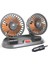 24V Araba Fanı Çift Kafalı Fan Taşınabilir Otomatik Soğutma Fanı Soğutma Büyük Rüzgar Elektrikli Fan Araba Katlanır Fan (Yurt Dışından) 1